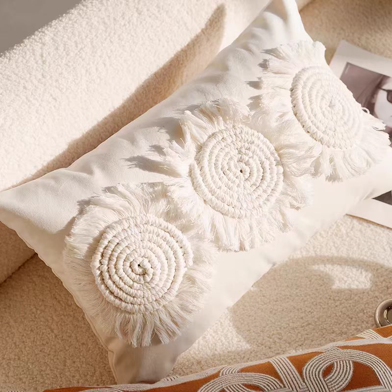 White hand-painted waist pillow pillow case