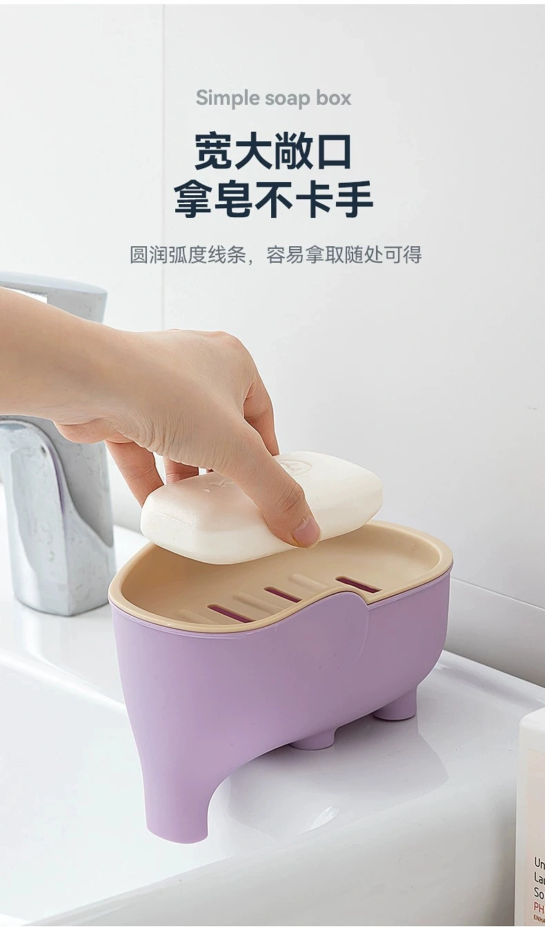 H72- Elephant Soap Box, Home Cute Soap, Internet Celebrity, Dormitory bathroom, Double-layer Soap Box, Soap box, Draining kitchen detail image 4