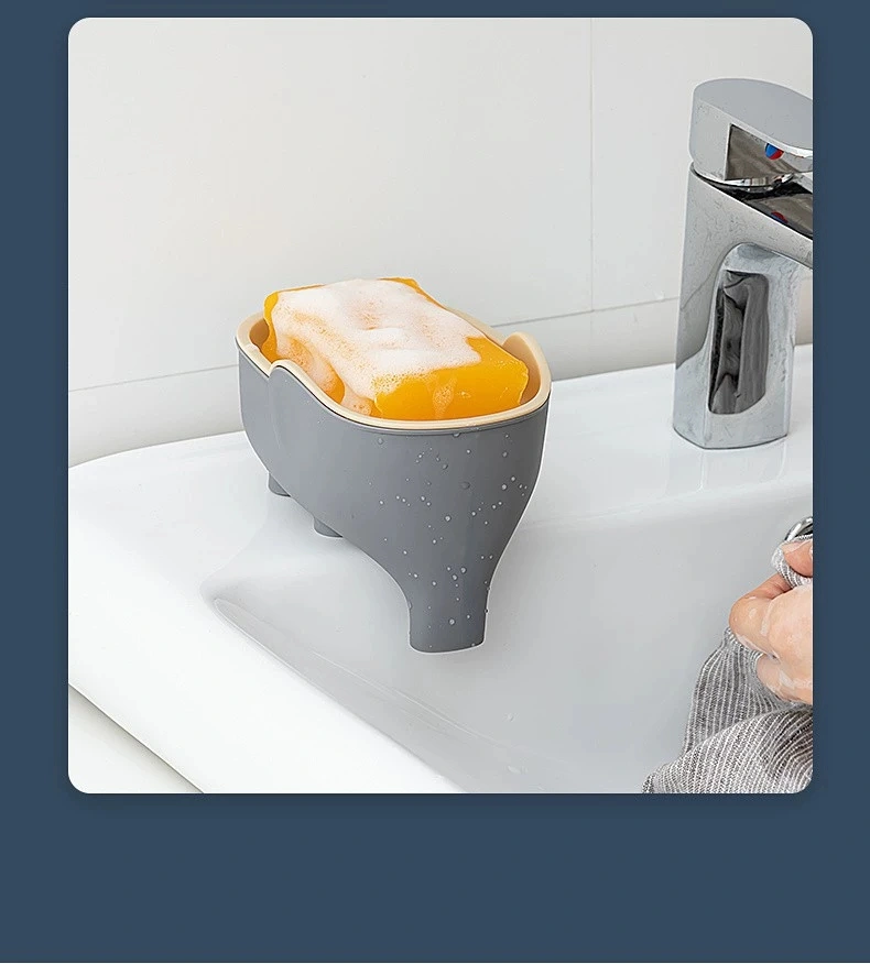 H72- Elephant Soap Box, Home Cute Soap, Internet Celebrity, Dormitory bathroom, Double-layer Soap Box, Soap box, Draining kitchen detail image 10