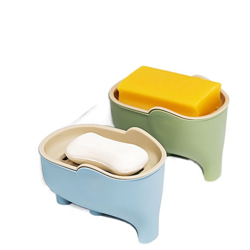 H72- Elephant Soap Box, Home Cute Soap, Internet Celebrity, Dormitory bathroom, Double-layer Soap Box, Soap box, Draining kitchen Item Picture