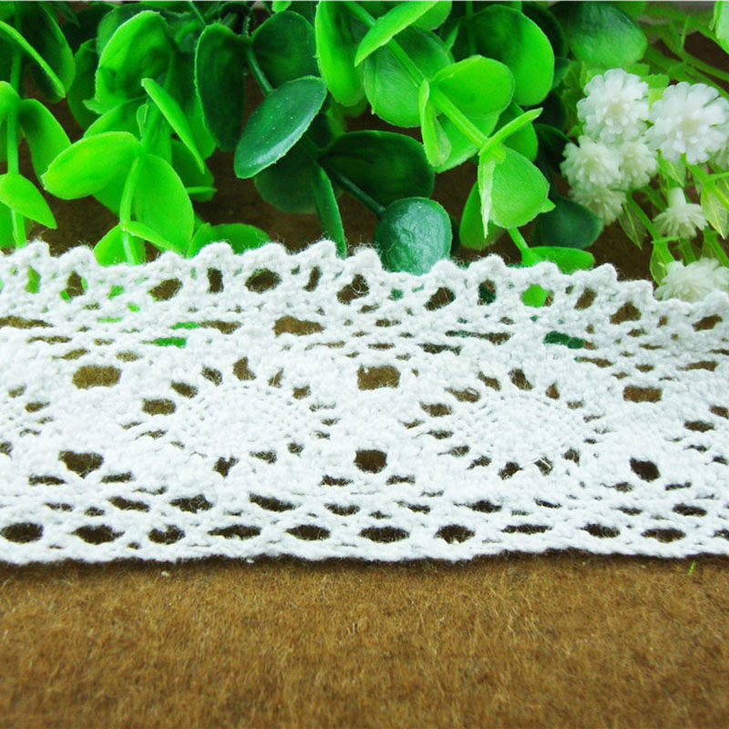 Factory direct delivery: 4cm cotton thread lace sun hat accessories, home textiles, collar and cuff clothing, double-sided knitted