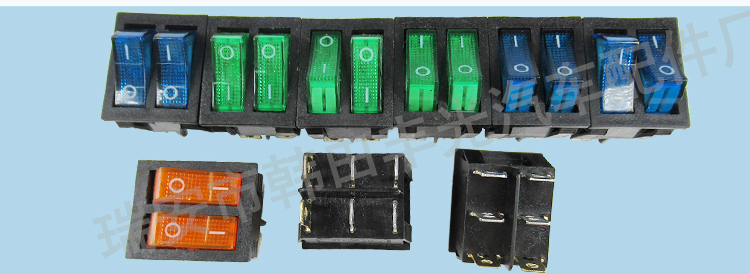Factory direct sales: 6-pin ON-OFF dual ship-shaped switch, 2-position with light, car lift plate button, power button, KCD2-2101N in color pic 6