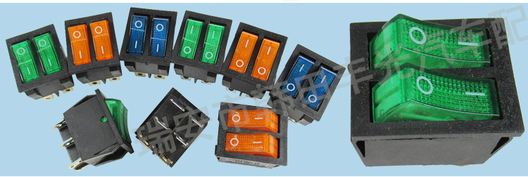 Factory direct sales: 6-pin ON-OFF dual ship-shaped switch, 2-position with light, car lift plate button, power button, KCD2-2101N in color pic 4
