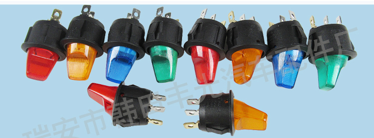 Factory direct sales 12V, 24V round handle 3-pin 2-position boat switch with light, rocker arm button, 220V power switch KCD1-5H-101N pic 6