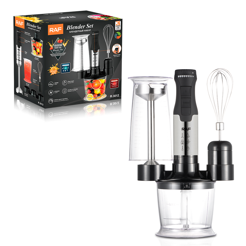 RAF European standard cross-border cooking stick, four-in-one electric cooking device, juicing, mincing meat, beating eggs, kitchen handheld wired R.3012 details Picture