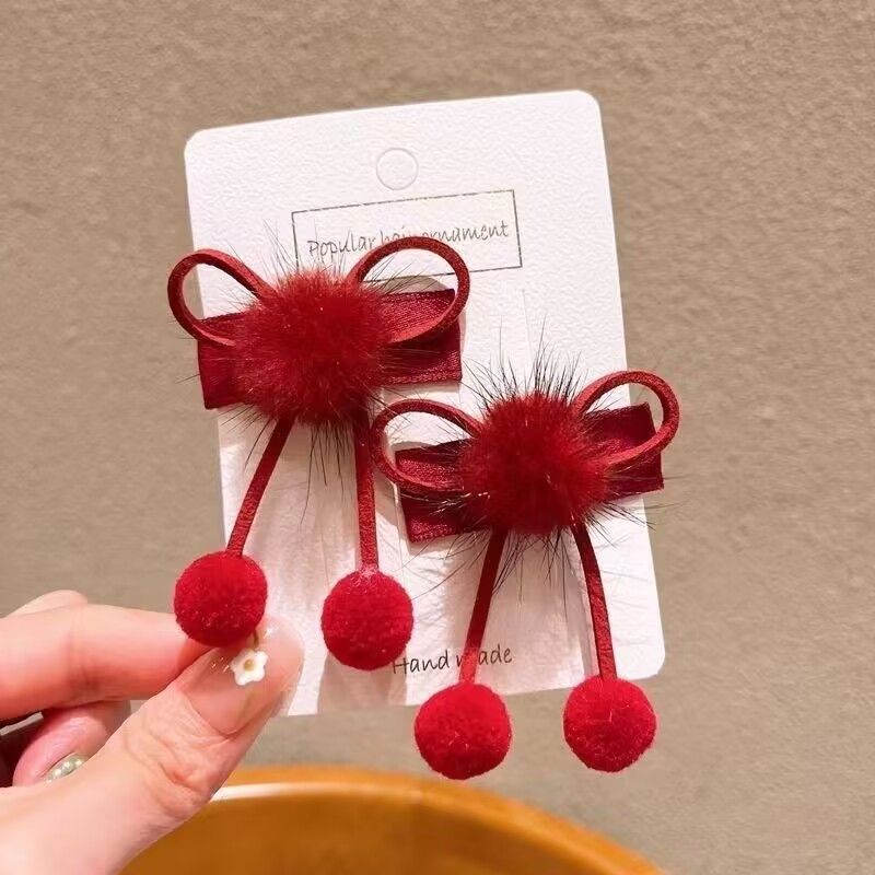 BB夹，女童可爱蝴蝶结 ，毛球 发夹详情图4