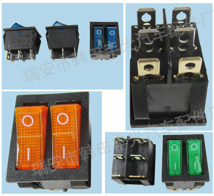 Factory direct sales: 6-pin ON-OFF dual ship-shaped switch, 2-position with light, car lift plate button, power button, KCD2-2101N in color pic 5