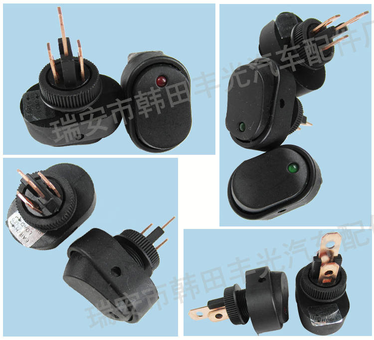 Venta directa de fábrica 12V interruptor de placa de forrado de coche LED interruptor de luz de ojo de gato ON-OFF interruptor de barco ASW-20D pic 5