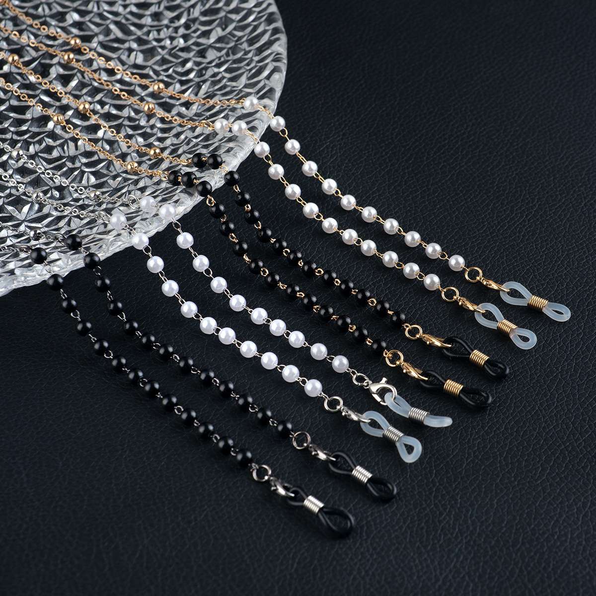 光学架/近视架眼镜挂链珍珠吊坠/墨镜链子洛丽塔太阳镜挂脖金属链条/老花镜眼镜链 产品图