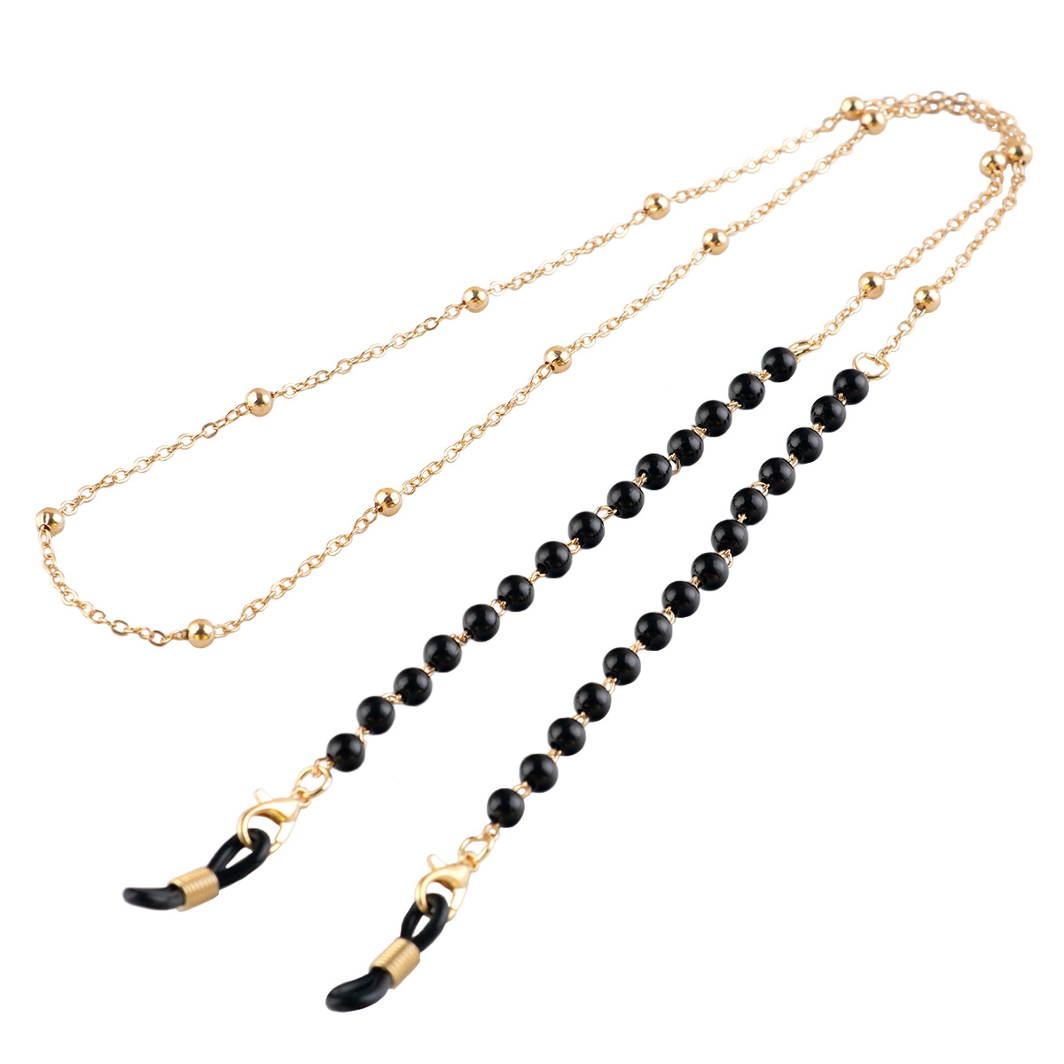 光学架/近视架眼镜挂链珍珠吊坠/墨镜链子洛丽塔太阳镜挂脖金属链条/老花镜眼镜链 白底实物图