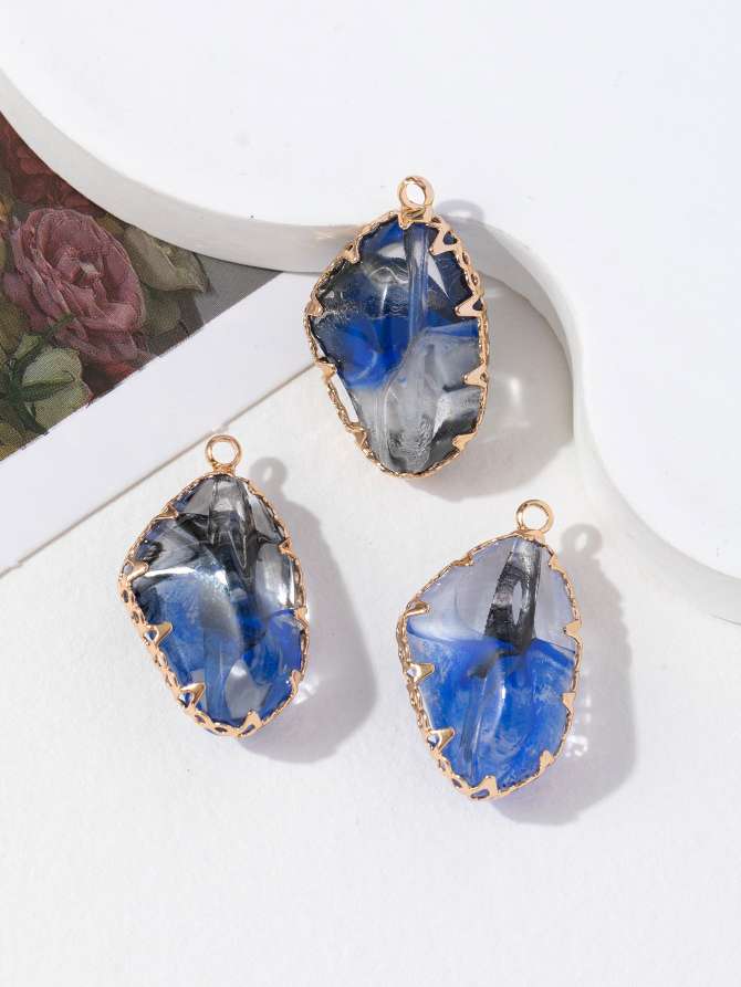 DIY手工铜包边，晕染风。细节图