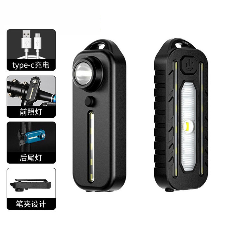 W676 multi-functional bike light, USB charging, bicycle taillight, bicycle safety warning light, pen holder, running light, cycling equipment