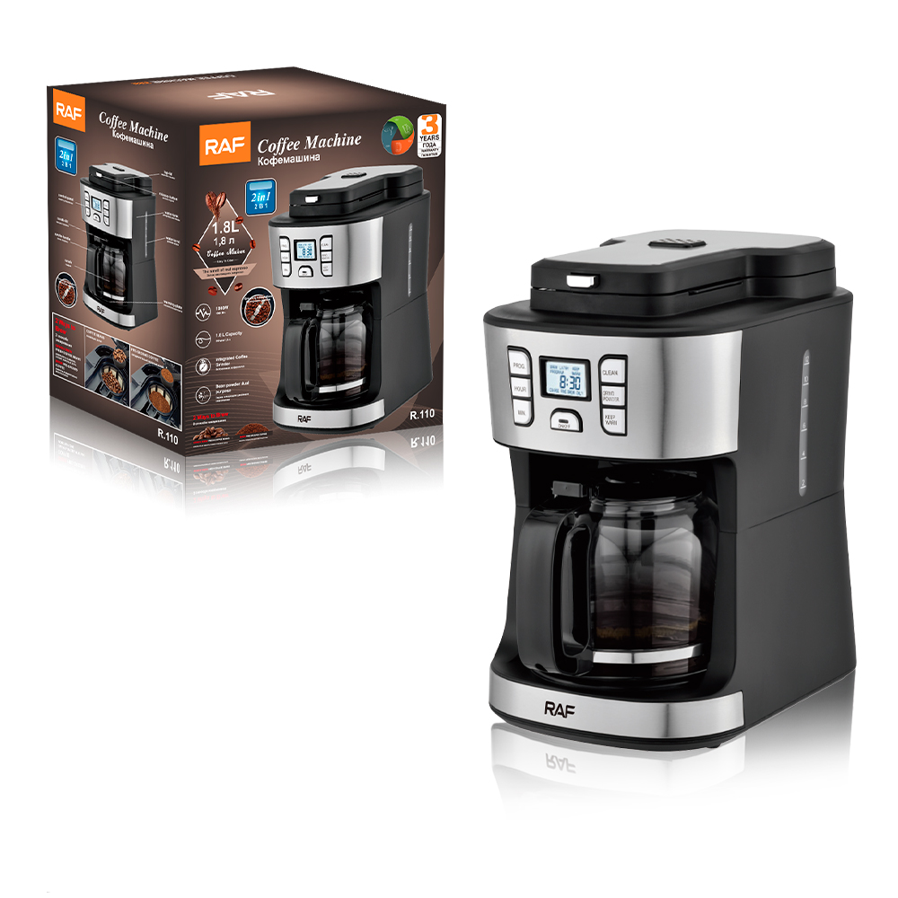 RAF American coffee machine, a household multi-functional fully automatic drip coffee machine, integrates automatic heat preservation, coffee grinding and brewing details Picture