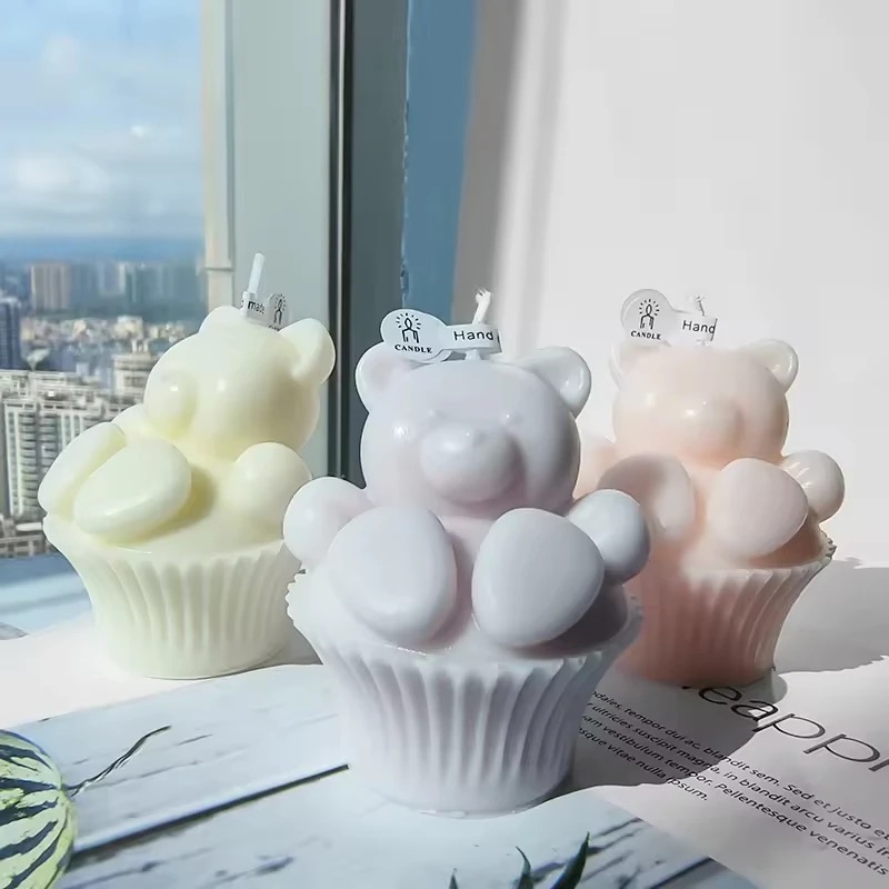 Cupcake bear candles, wedding banquet souvenirs, Valentine's Day gifts, birthday gifts, shaped decorations, scented candles, birthday candles, scented candles, scented candles, Christmas candles, scented craft candles, candle fragrances Specification image