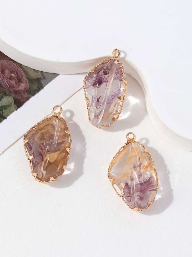 DIY手工铜包边，晕染风。白底实物图