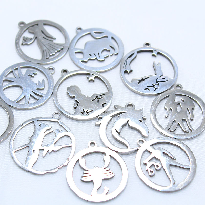 Cross-border best-selling mirror-finish stainless steel hollowed-out world map accessory DIY connector map pendant