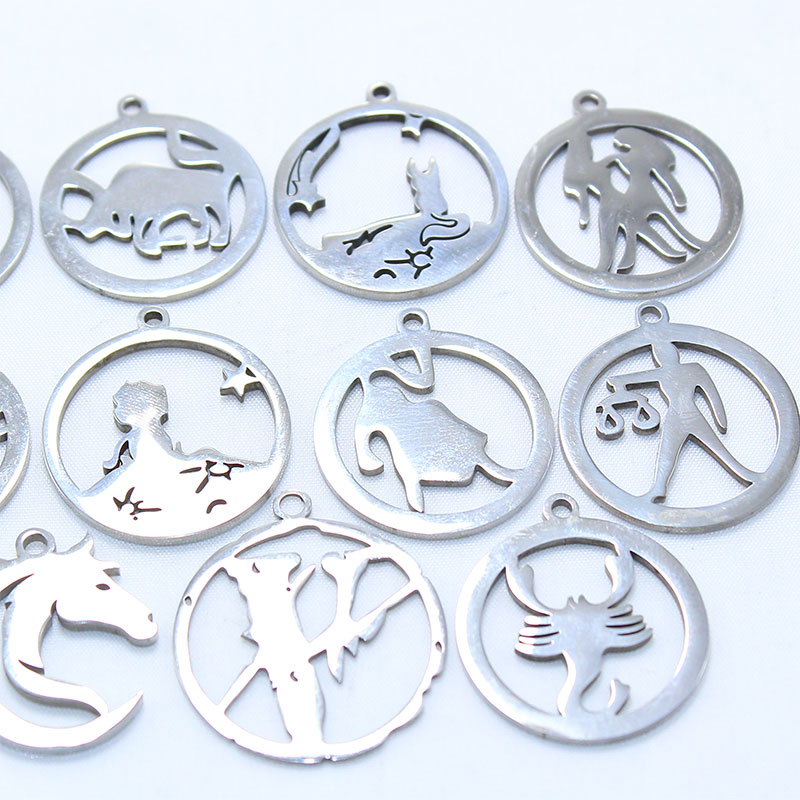 Cross-border best-selling mirror-finish stainless steel hollowed-out world map accessory DIY connector map pendant Specification image