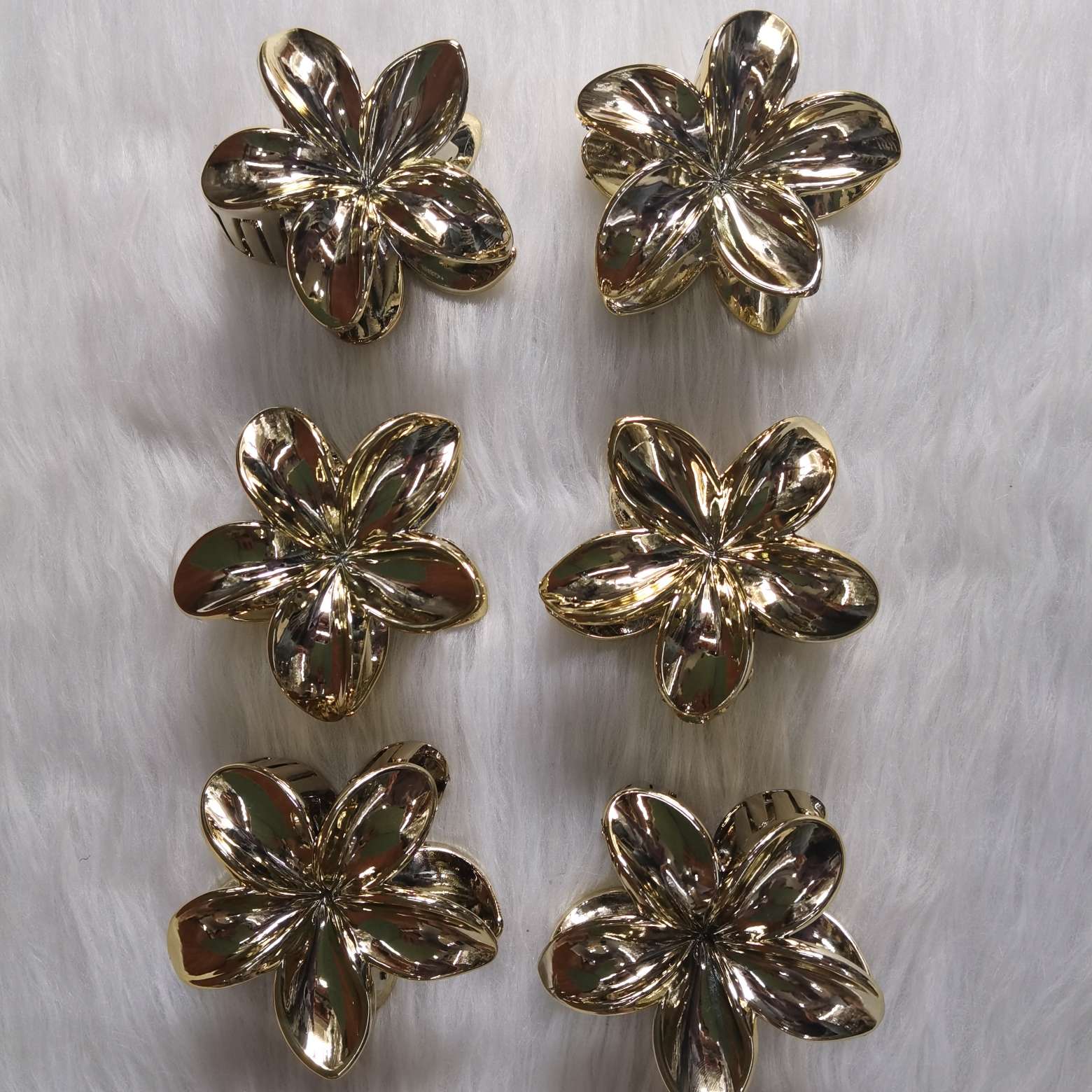 Electroplated gold and silver frangipani details Picture