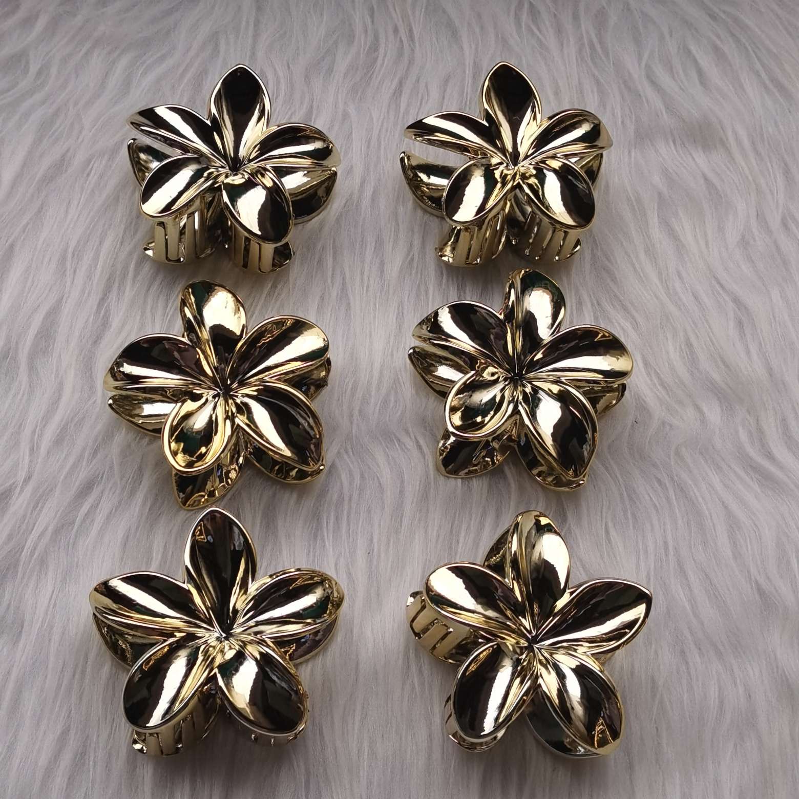 Electroplated gold and silver frangipani detail image 6
