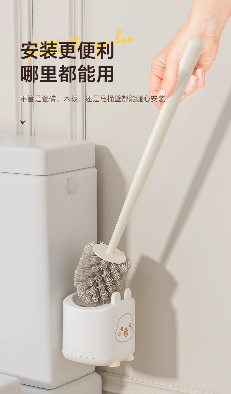 C70-QY-015家用马桶刷无死角带底坐壁挂清洁刷加厚卫生间塑料长柄马桶刷详情图3