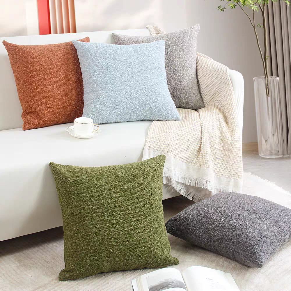 Plain cream wind living room sofa granule sense pillow, pillow case