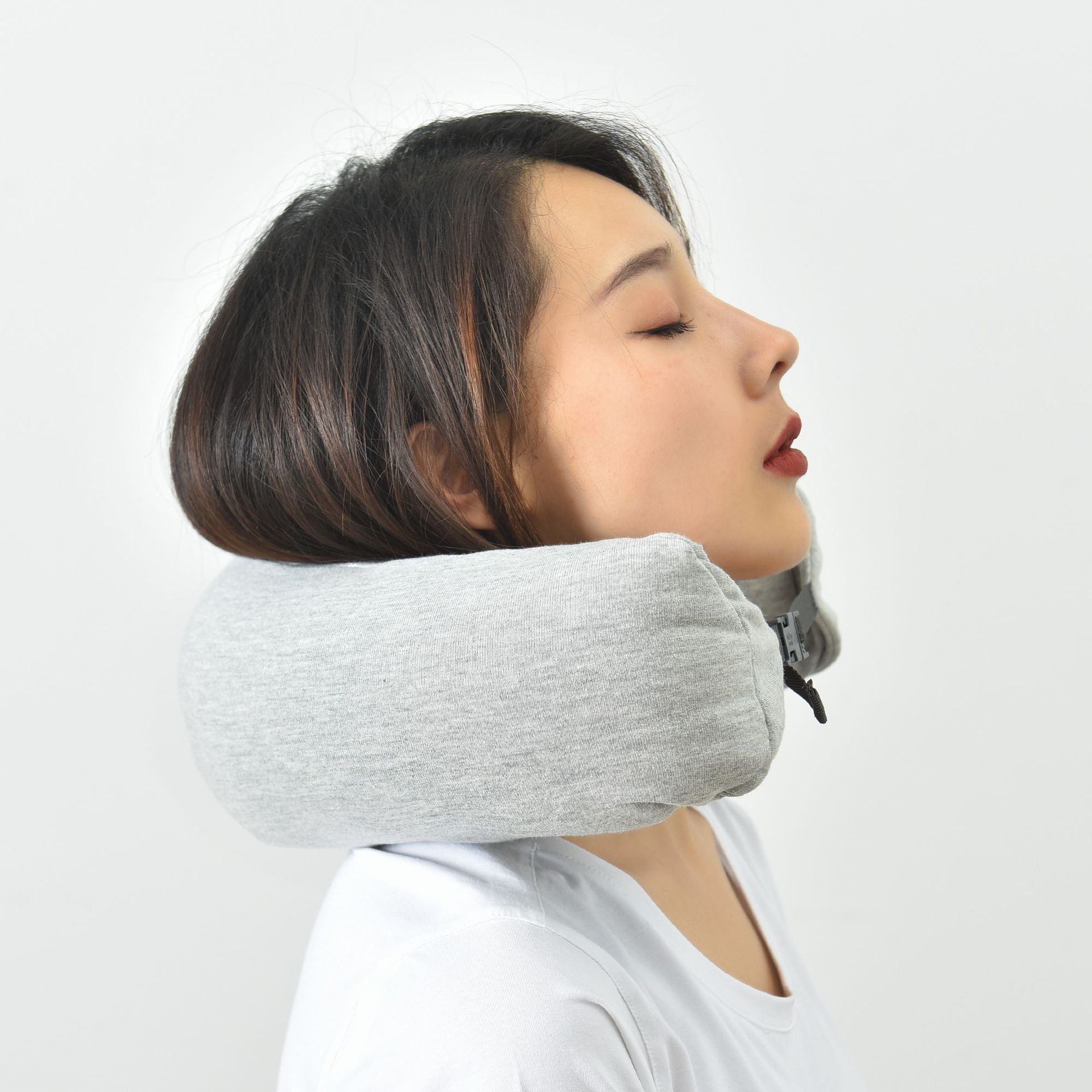 Cross-border exclusive all-cotton neck pillow, cervical pillow, travel airplane pillow, hooded U-shaped neck pillow, nap neck and prone pillow details Picture