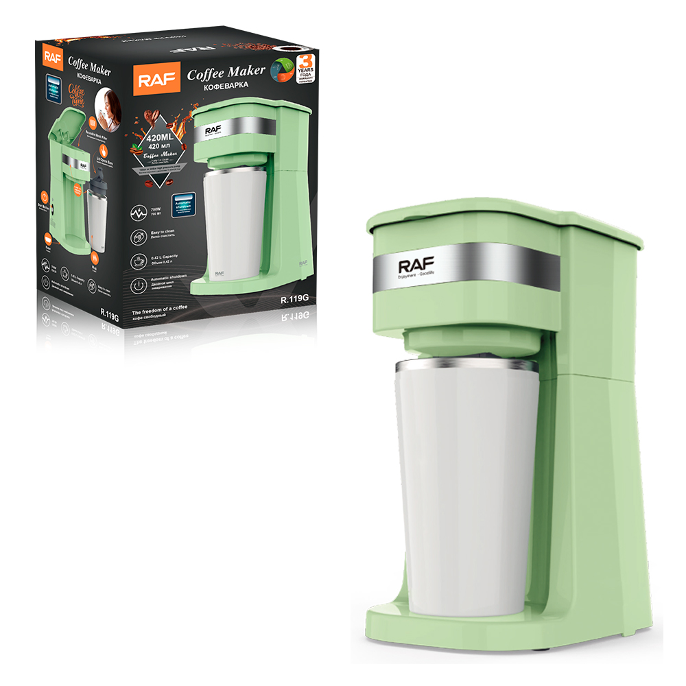 RAF drip coffee machine, home automatic integrated small coffee machine, European standard office bedroom Mocha pot Application Scenario