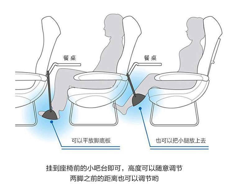 跨境专供飞机高铁歇脚吊床foot rest办公脚踏板便携懒人旅行足踏详情12