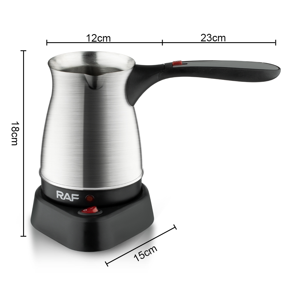 RAF European standard cross-border Turkish coffee pot with handle, stainless steel electric coffee maker, 500ml hot water kettle Specification image