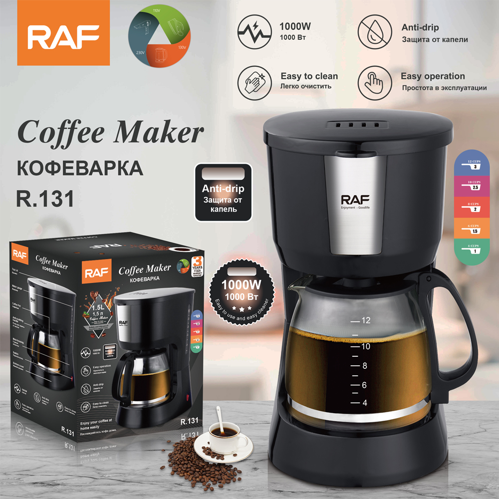 RAF euro gauge goteo máquina de café hogar automático integrado pequeña máquina de café oficina dormitorio mocha pot pic 3