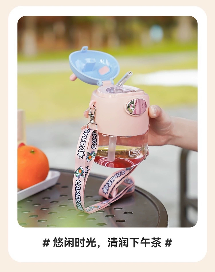 L54-LX5538 Cute little deer creative straw cup, high appearance level, summer water bottle, student water cup, anti-drop and heat-resistant detail image 8
