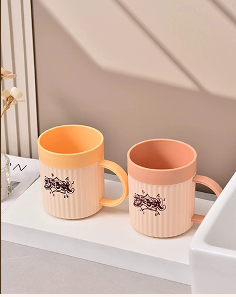 G28-GH-2601 striped color-blocking washbasin cup, home washbasin set, toothpick cup, shock-resistant, enlarged and thickened plastic mouthwash cup detail image 12
