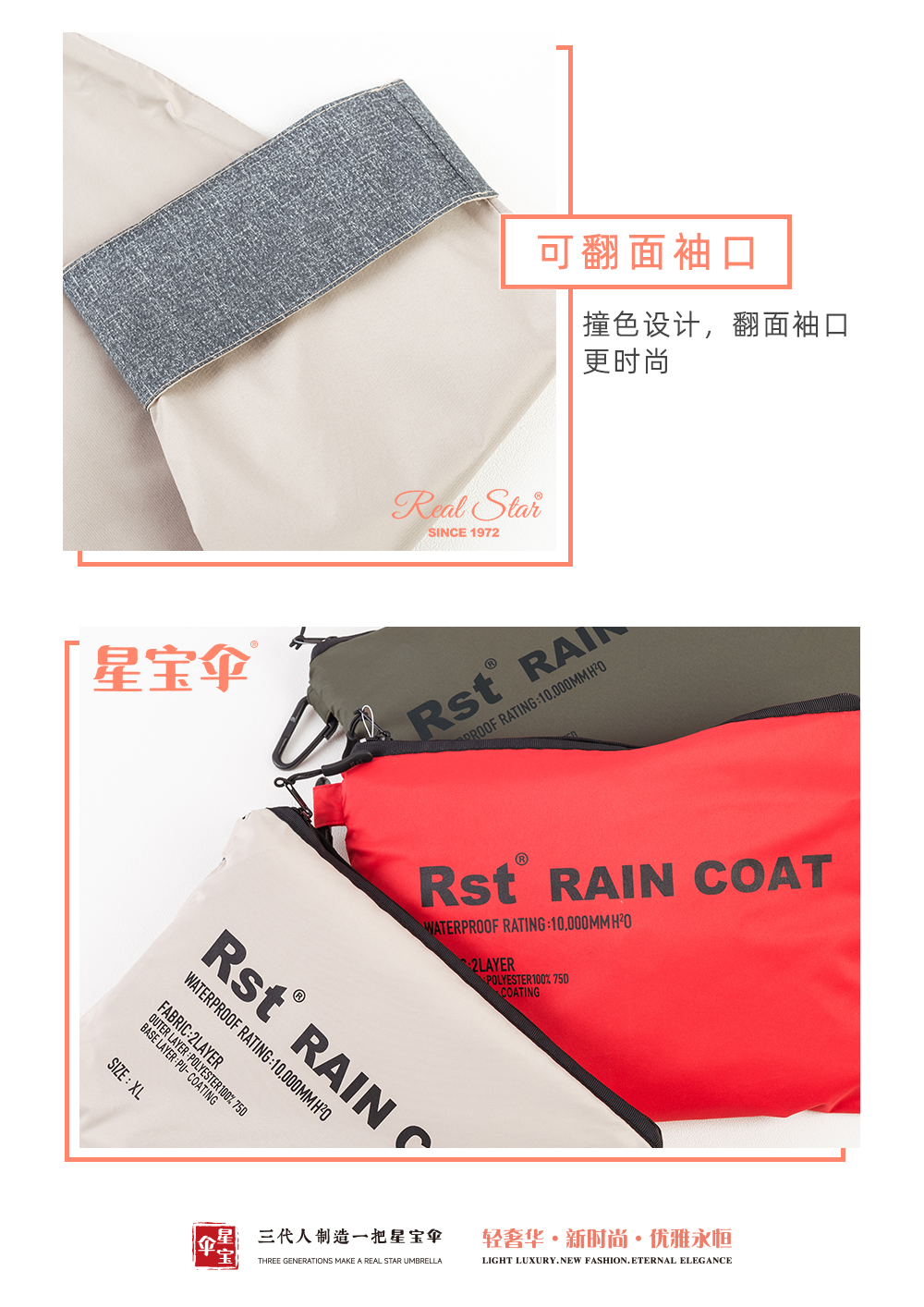 星宝雨衣2002双层加厚抗水压不渗水女士优雅雨衣超强防泼水雨衣雨衣详情16