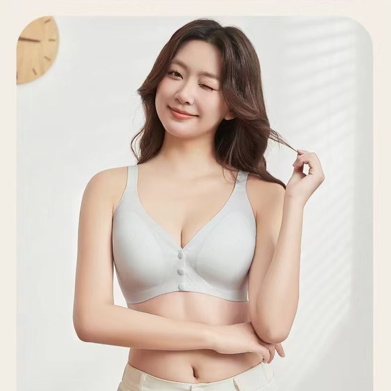 前扣内衣女大胸显小胸夏季无痕薄款无钢圈冰丝无痕文胸