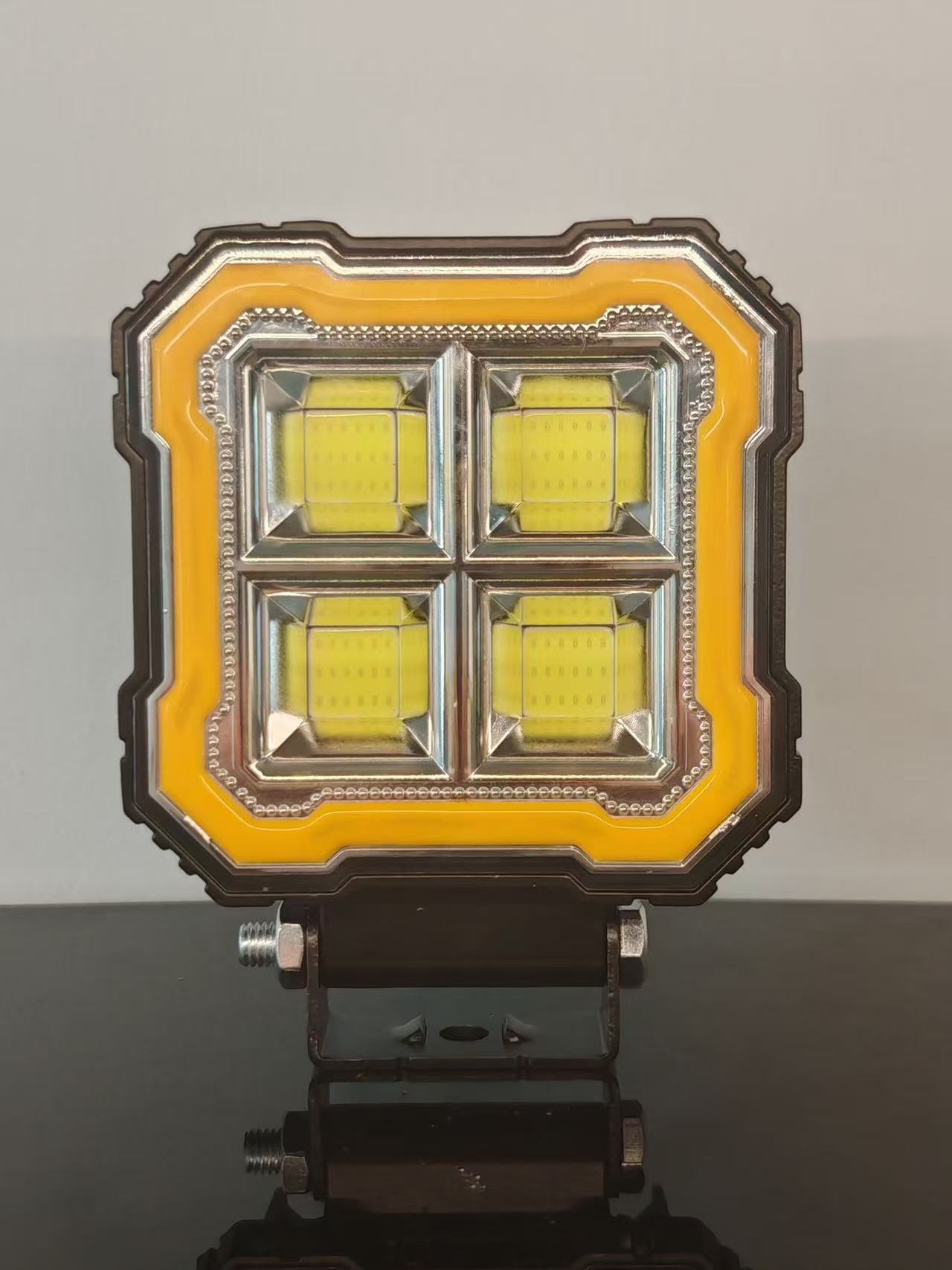 Automotive LED spotlights, work lights, dual-color spotlights, flashing lights, 4-inch round lights, square lights Item Picture