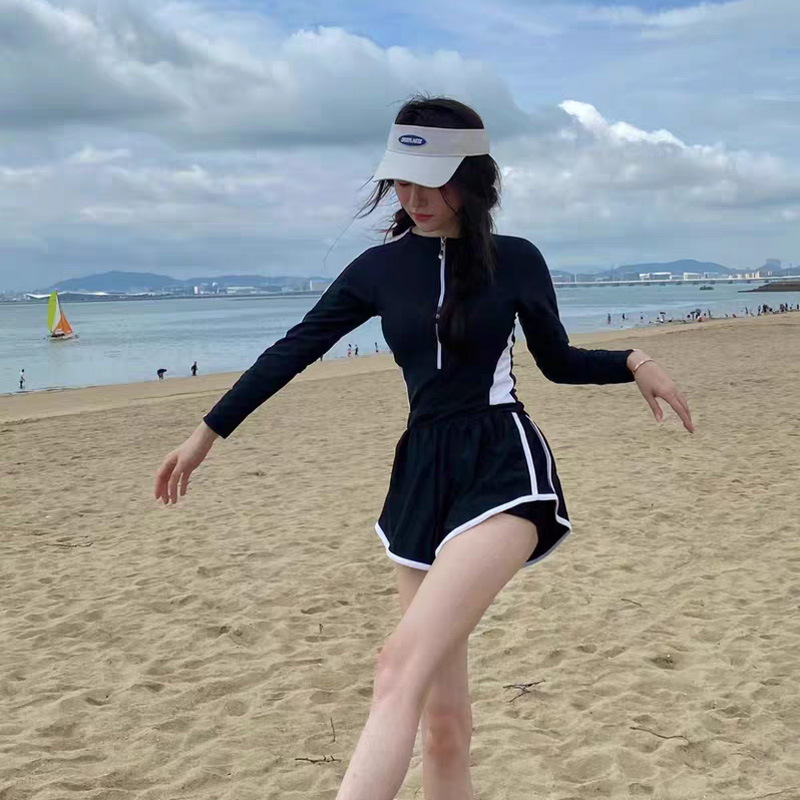 "Summer one-piece swimsuit for women, slimming and belly covering 2024 new bestseller, conservative sun protection, flat-angle swimming pool special swimsuit. Application Scenario