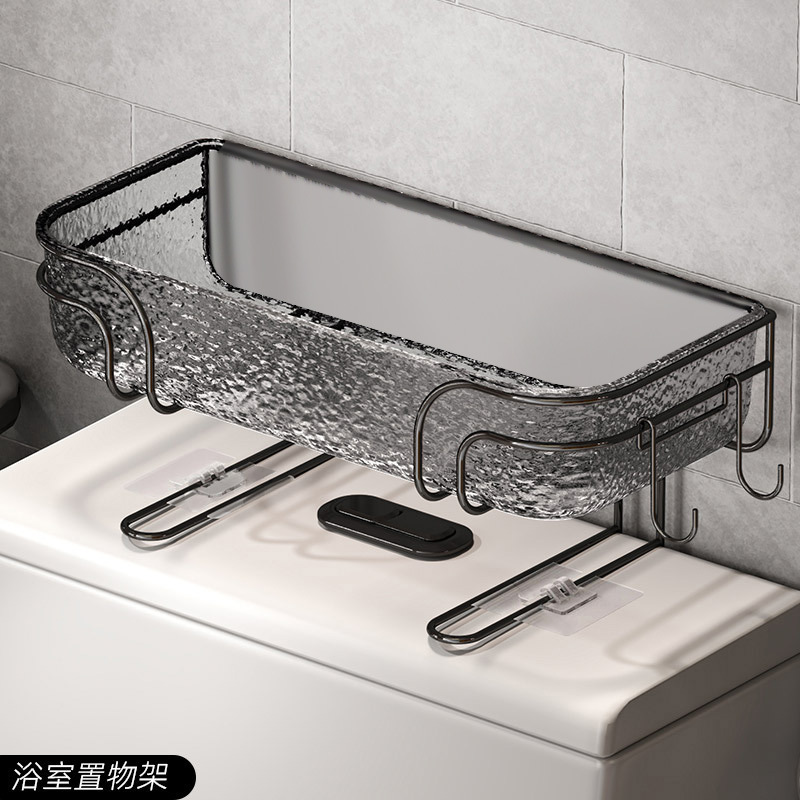Q35-QY7608A non-drilling storage rack, light luxury toilet storage rack, toilet iron storage rack, moisture-proof and waterproof Specification image