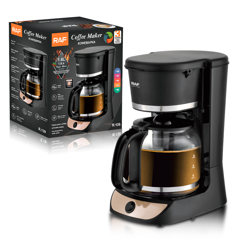RAF drip coffee machine, home automatic integrated small coffee machine, European standard office bedroom Mocha pot, 1.8L details Picture