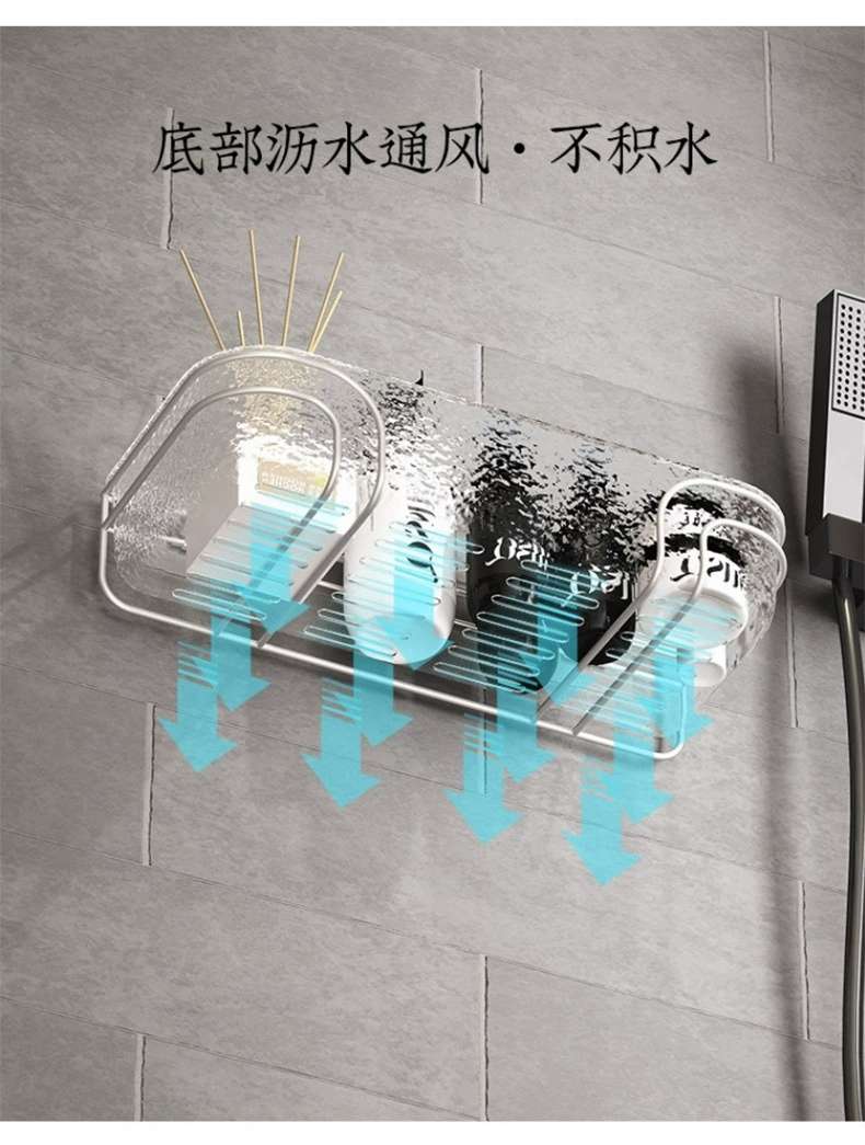 Q35-QY7608A non-drilling storage rack, light luxury toilet storage rack, toilet iron storage rack, moisture-proof and waterproof detail image 8