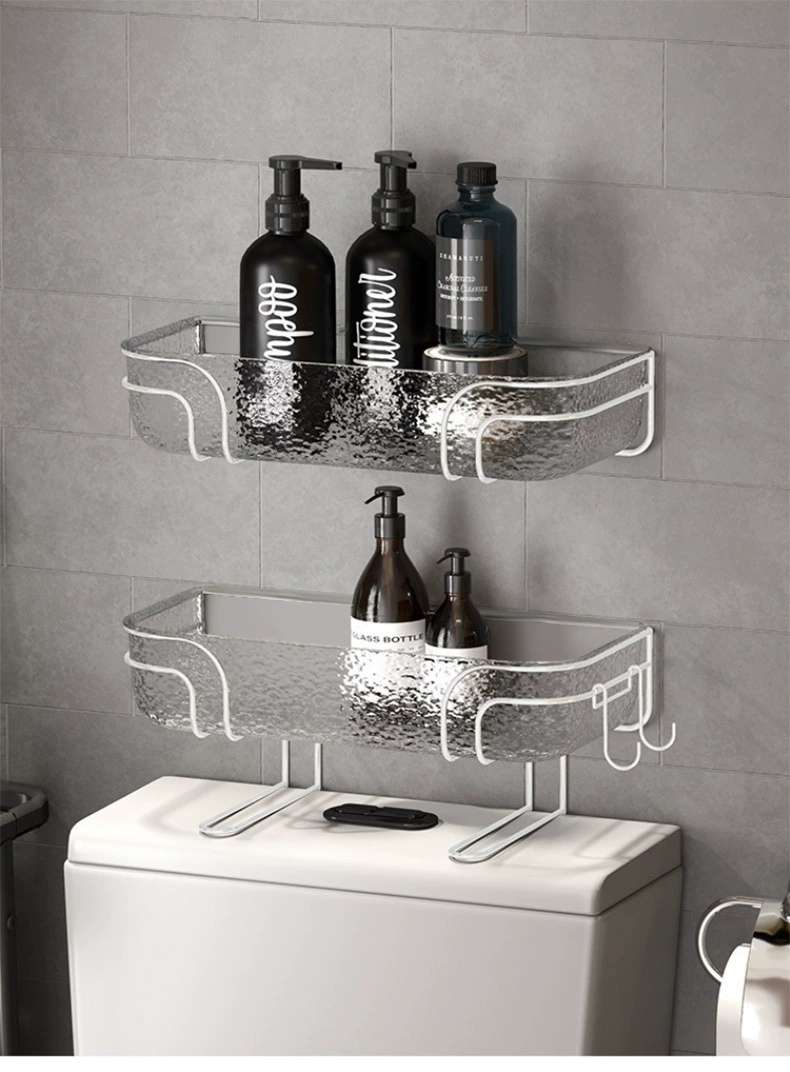 Q35-QY7608A non-drilling storage rack, light luxury toilet storage rack, toilet iron storage rack, moisture-proof and waterproof detail image 2