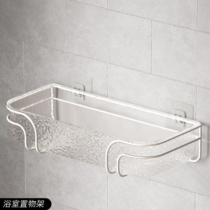 Q35-QY7608A non-drilling storage rack, light luxury toilet storage rack, toilet iron storage rack, moisture-proof and waterproof Item Picture