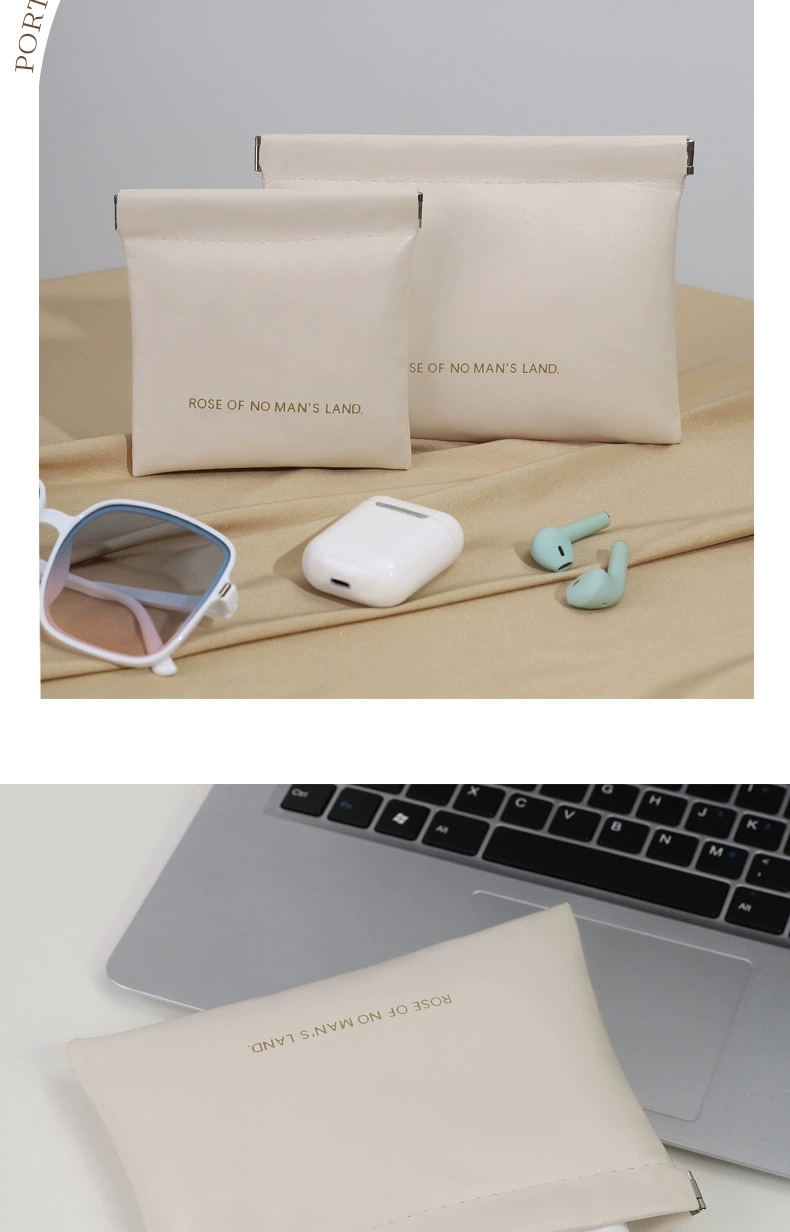 Simple closed spring piece bag, mini PU earphone storage bag, candy-colored coin bag, coin purse, lipstick storage bag detail image 9