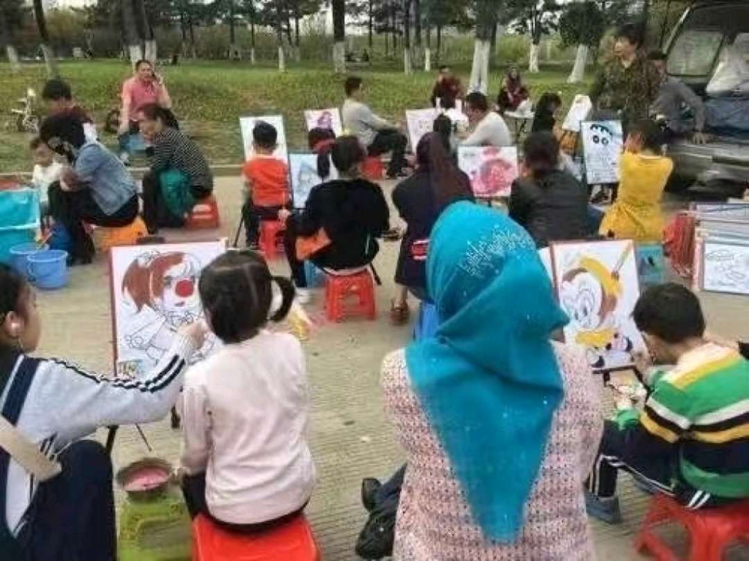 彩底涂鸦画儿童涂鸦画板卡通画板批发送画架地摊货源公园DIY画板 画板画写板益智玩具玩具儿童玩具详情图5