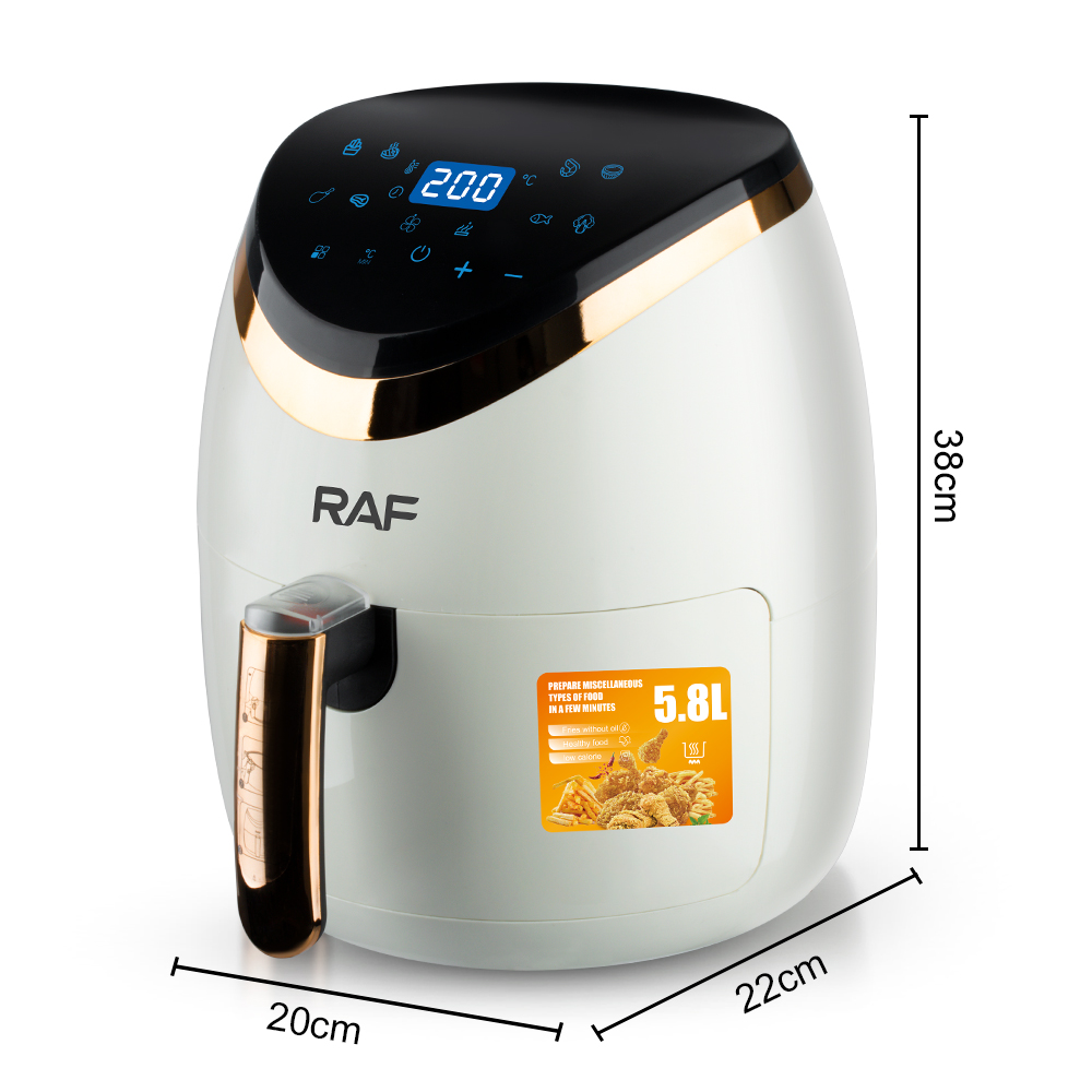 RAF European and American standard cross-border smart touch air fryer 5.8L large capacity household fully automatic smart multi-functional Item Picture