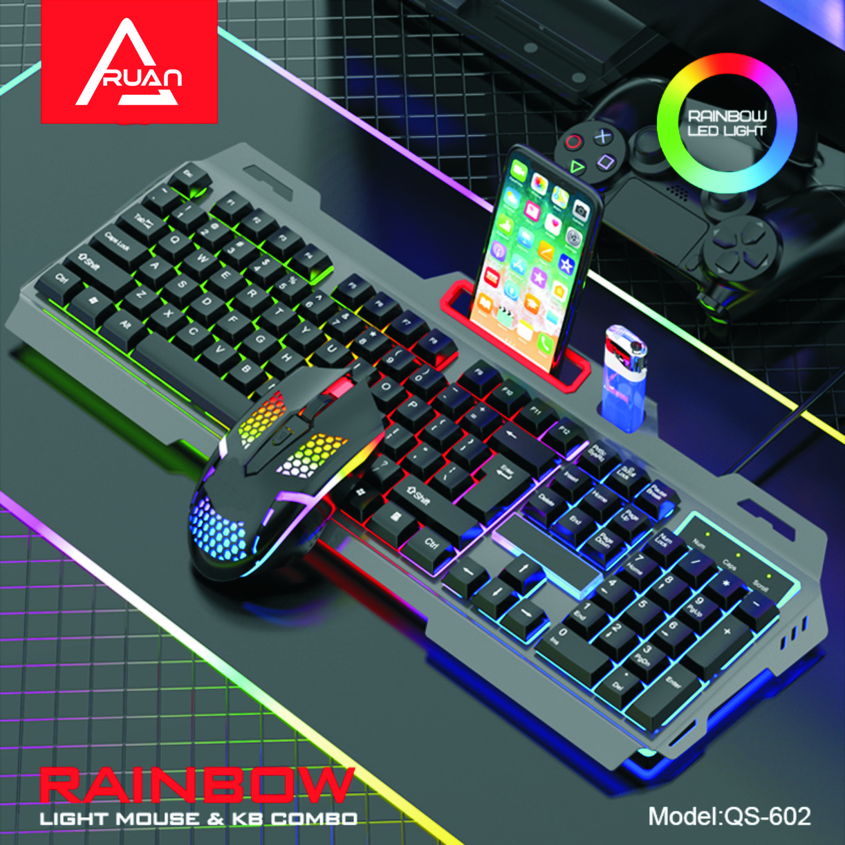 外贸跨境 电脑有线键盘鼠标套装电竞发光电脑键盘usb接口机械手感 按数量价格面议