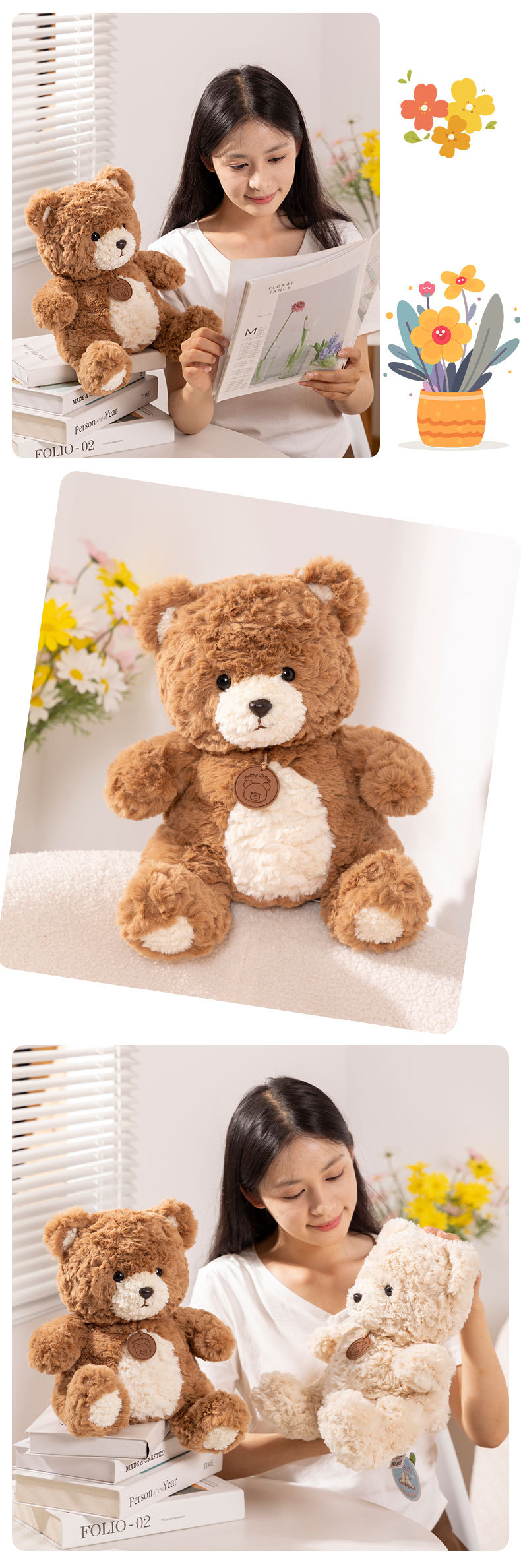 嘟嘟小熊玩偶睡觉抱枕泰迪熊公仔毛绒玩具布娃娃儿童生日礼物详情5