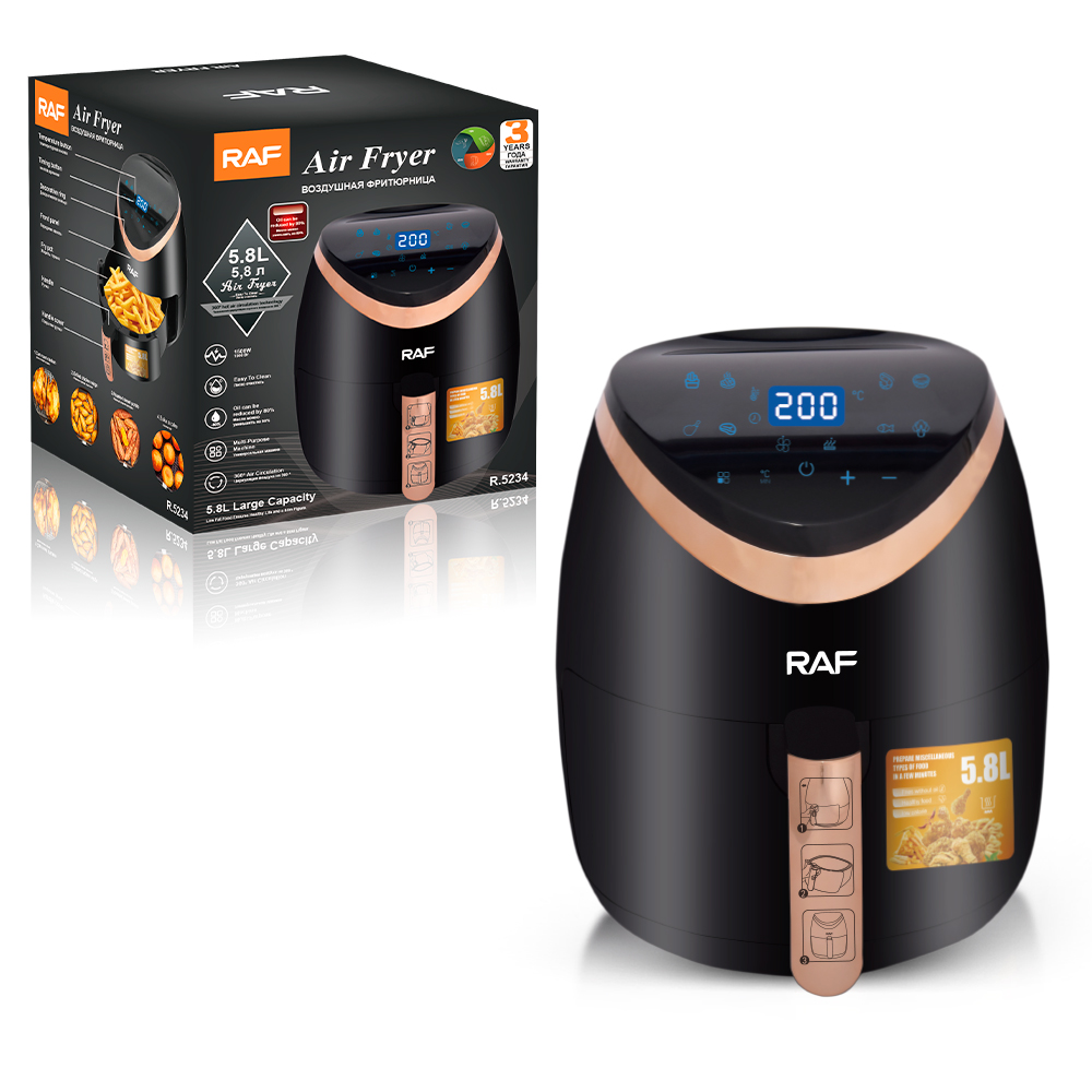 RAF European and American standard cross-border smart touch air fryer 5.8L large capacity household fully automatic smart multi-functional Application Scenario