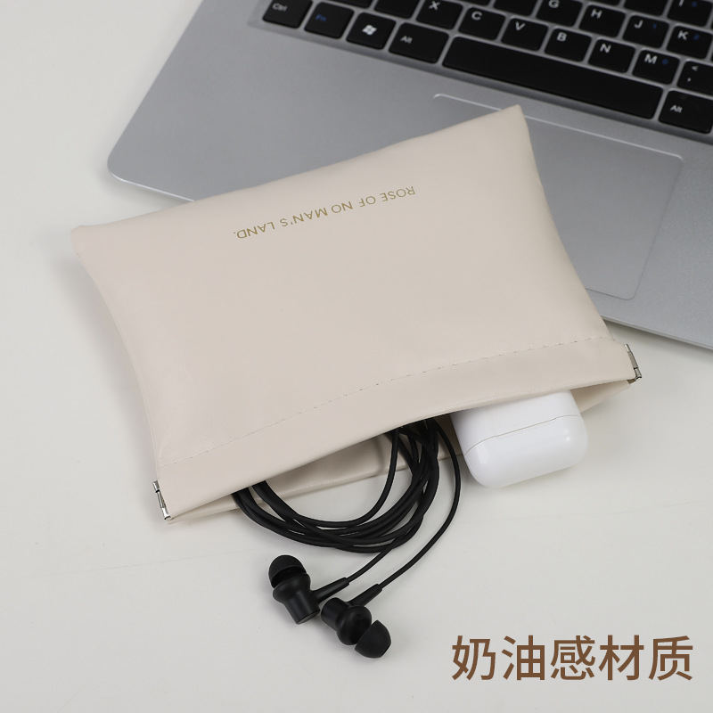 Simple closed spring piece bag, mini PU earphone storage bag, candy-colored coin bag, coin purse, lipstick storage bag detail image 13
