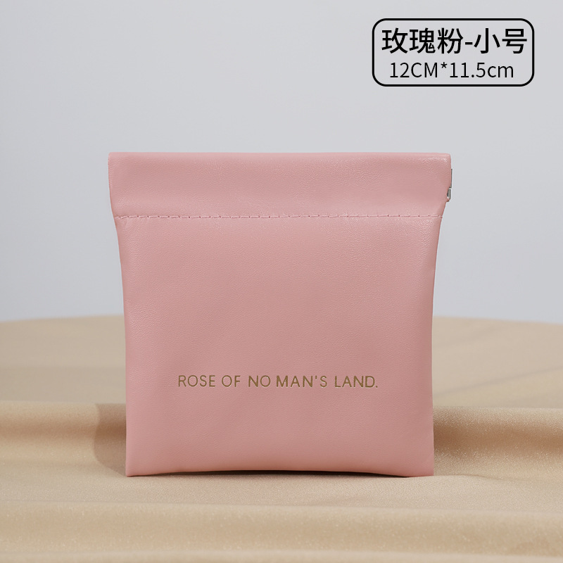 Simple closed spring piece bag, mini PU earphone storage bag, candy-colored coin bag, coin purse, lipstick storage bag detail image 16