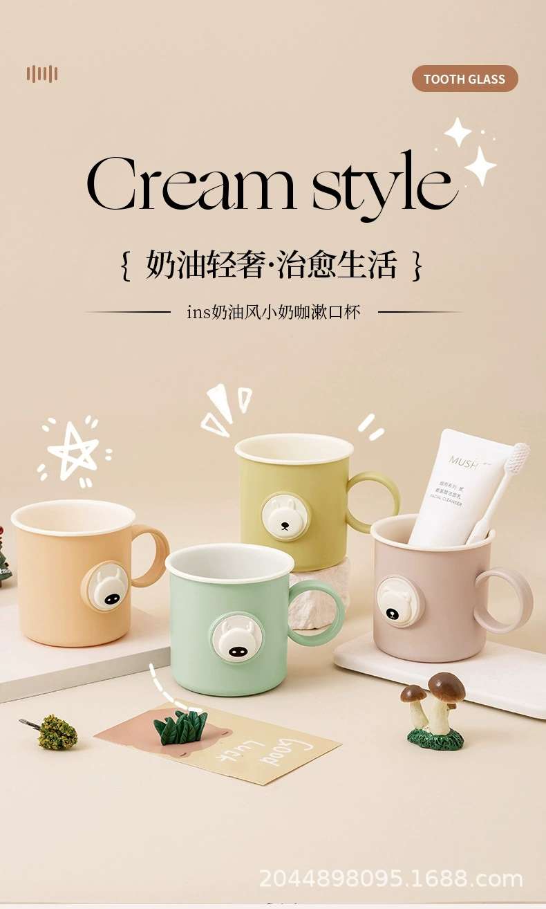J11-0304 Student mouthwash Cup Toothbrush Cup, two-color creative thickened simple toothbrush cup with handle, mouthwash cup toothbrush brushing cup detail image 2